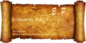 Eckhardt Pál névjegykártya